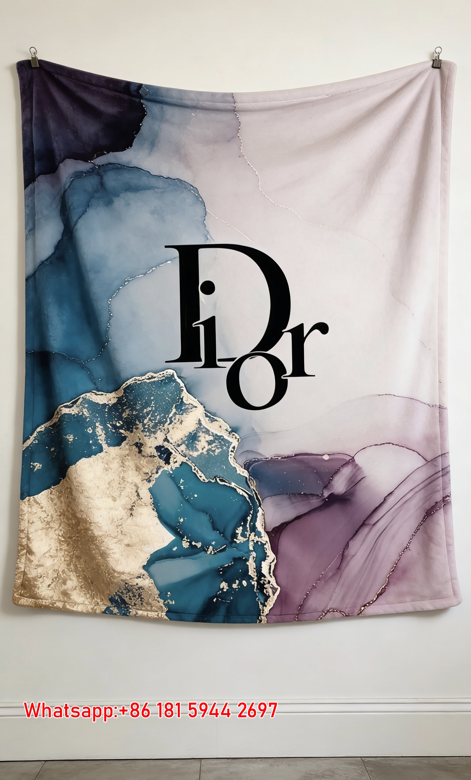 Dior Marble Ink Art Flannel Throw Blanket Sofa Cover Blanket D393